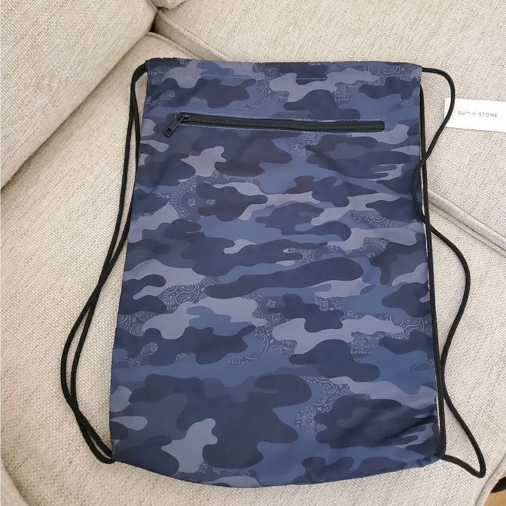 Sun + Stone Men's Camo Drawstring Bag Backpack
